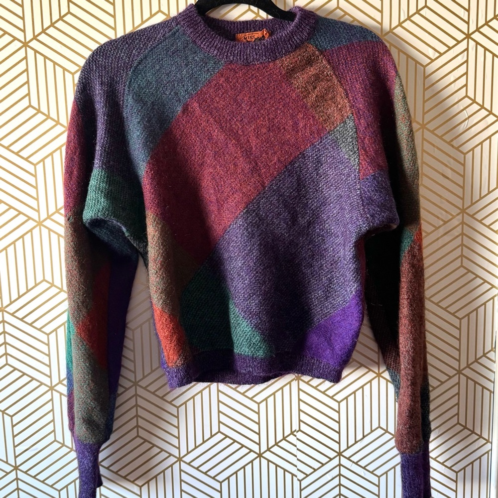 Vintage Missoni Wool Mohair Abstract Crewneck Sweater